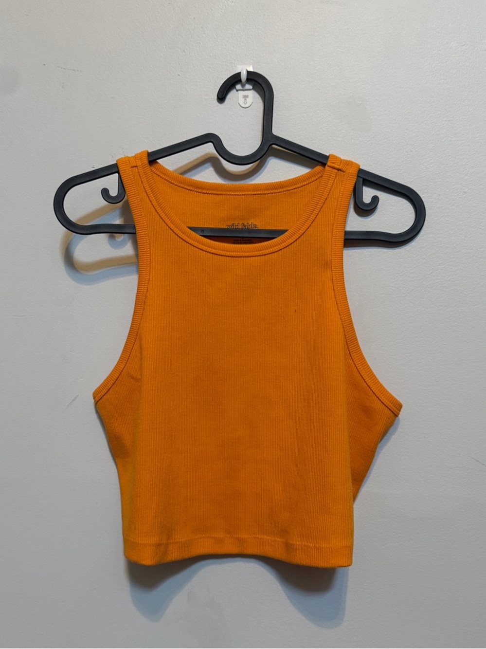 wild fable Orange yellow Ribbed Cropped Tank LARGE